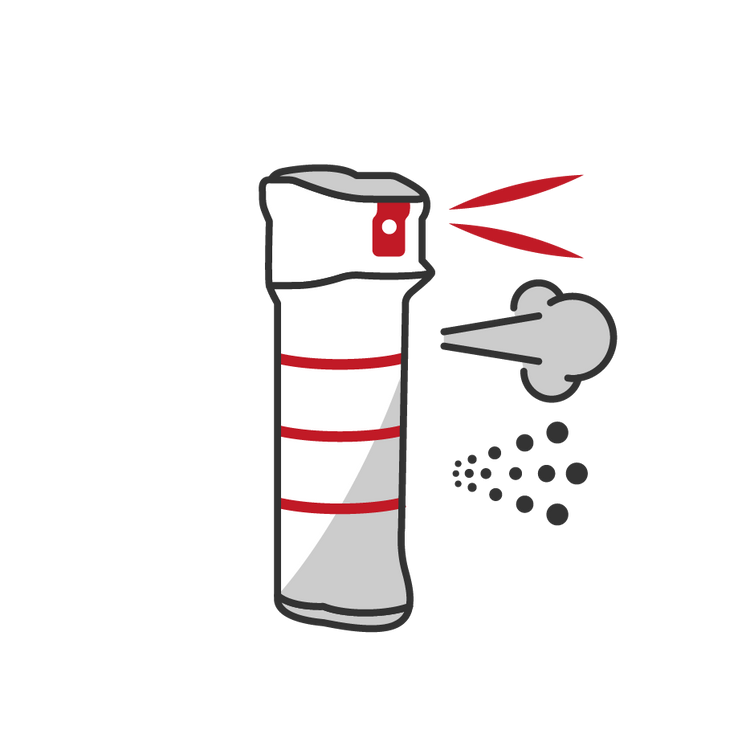 Pfefferspray nach Sprühart