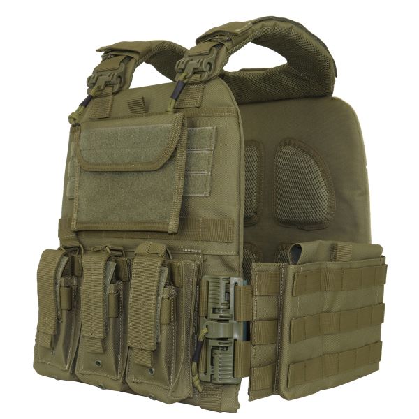 Plattenträger Weste – CHARLIE MIKE PROTEKTO QR LC olive taktischer Plattenträger mit Laser-Cut-Molle System