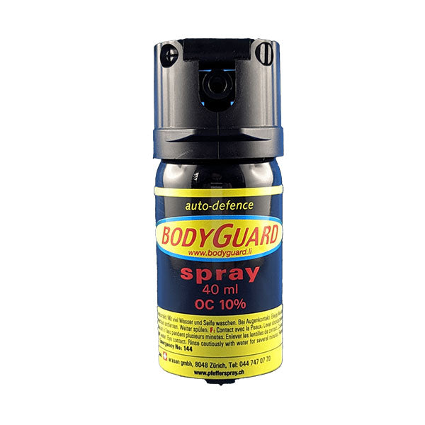 Pfefferspray Nebel BODYGUARD 40 ml, Vorderansicht mit geschlossener Schutzklappe