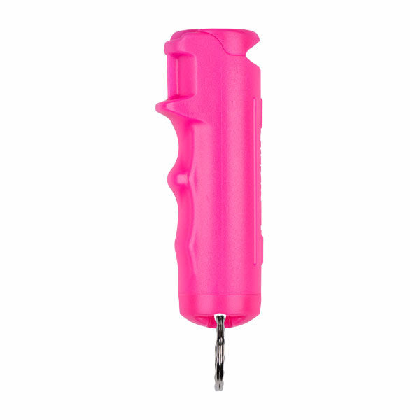 Pfefferspray F15 PEPPER GEL pink 15 ml – kompaktes pinkfarbenes Pfefferspray mit Fingergriff und Schlüsselring für den sicheren, schnellen Einsatz