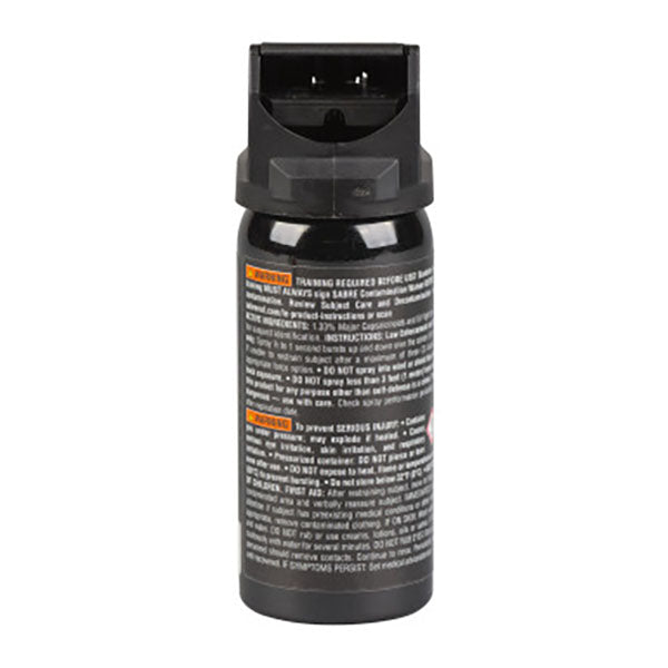 Pfefferspray Nebel MK-3 CONE 60 ml von SABRE Red – Rückansicht des schwarzen Sprühbehälters