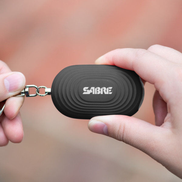 Schrillalarm 2-in-1 Personal Alarm mit LED Licht & Karabinerhaken, black