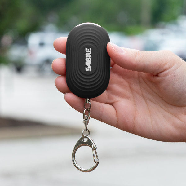 Schrillalarm 2-in-1 Personal Alarm mit LED Licht & Karabinerhaken, black