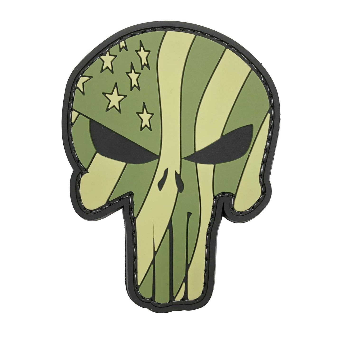 Morale Patch / Klettabzeichen PUNISHER WAVING US FLAG, od green