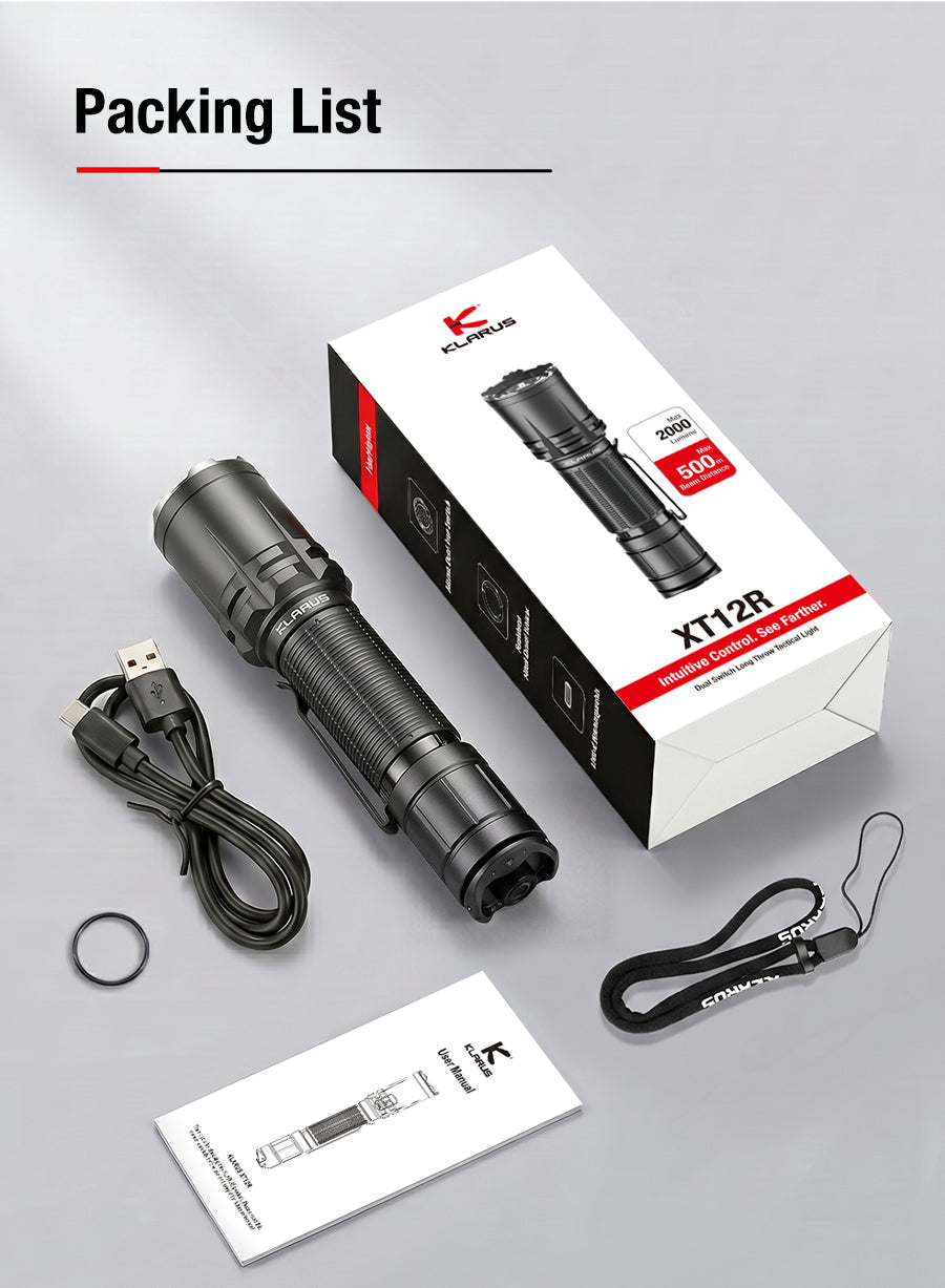 LED Taschenlampe XT12R, 2'000 Lumen (inkl. Akku)