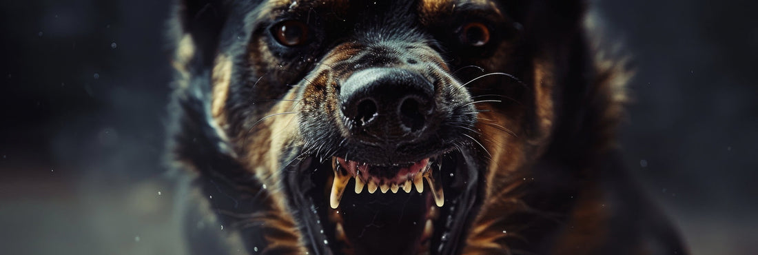 Gefährlicher Hund zeigt Zähne