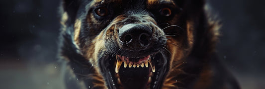 Gefährlicher Hund zeigt Zähne