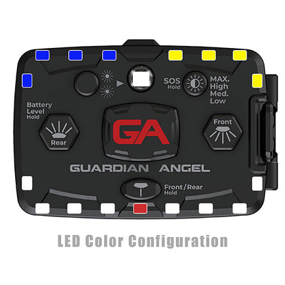 GUARDIAN ANGEL Sicherheitslicht ELITE WHITE/BLUE & YELLOW, inkl. Akku