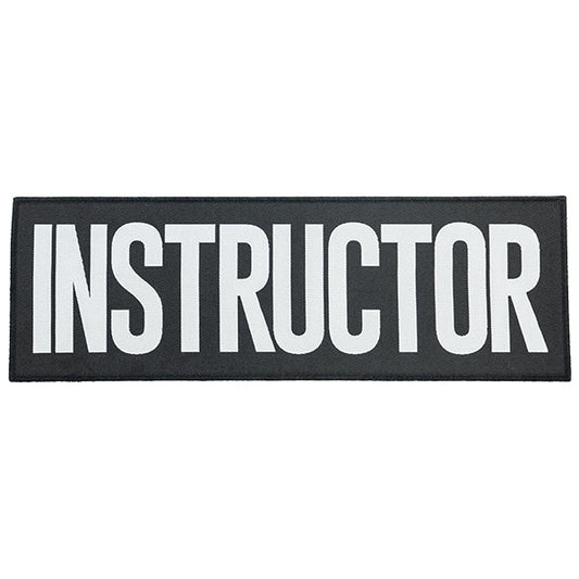Klettabzeichen INSTRUCTOR, 100x300mm, weiss