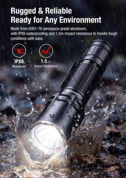 LED Taschenlampe XT12R, 2'000 Lumen (inkl. Akku)
