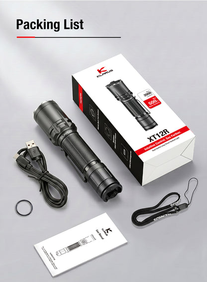 LED Taschenlampe XT12R, 2'000 Lumen (inkl. Akku)