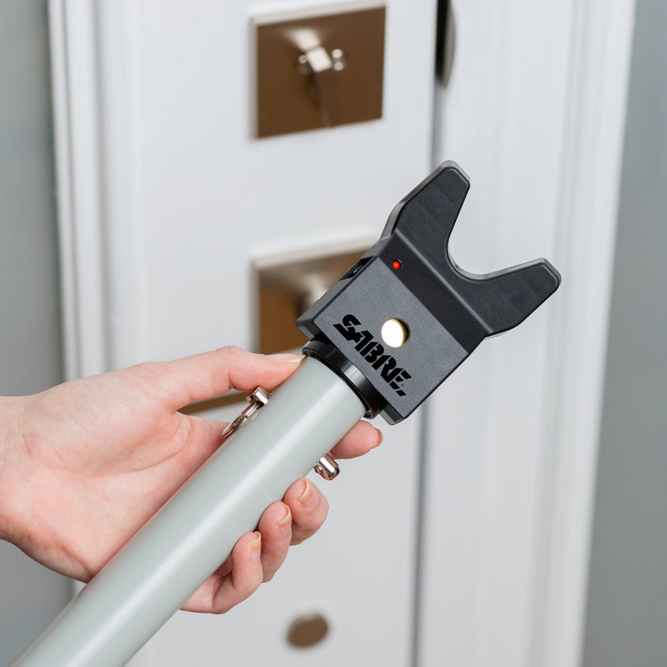 Adjustable 2-in-1 Door Security Bar with vibration Detecting Alarm