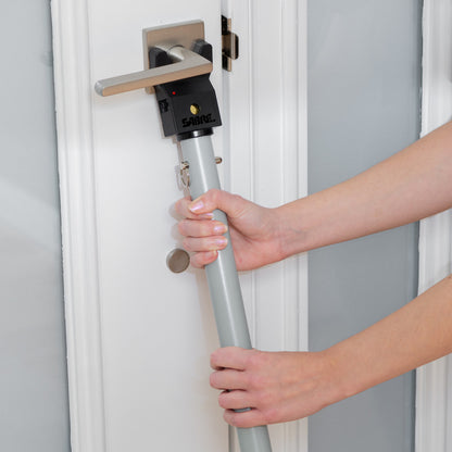 Adjustable 2-in-1 Door Security Bar with vibration Detecting Alarm